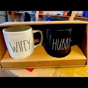 Rae Dunn Hubby Wifey Coffee Cups- Brand New- Never Used